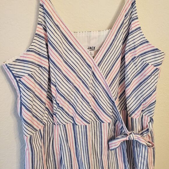 NWT BB Dakota striped wrap style romper L - Picture 7 of 14